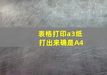 表格打印a3纸 打出来确是A4